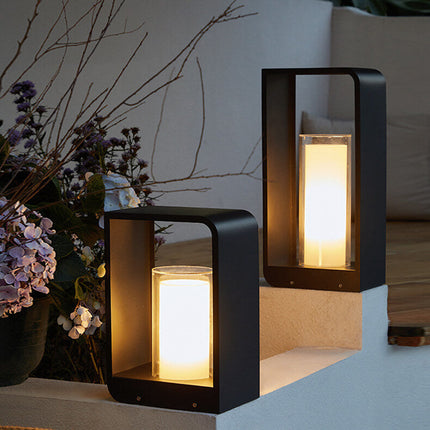 Modern Square Outdoor LED Light with Adjustable Colour Modes | Waterproof Solar and Wired Options for Stylish Illumination