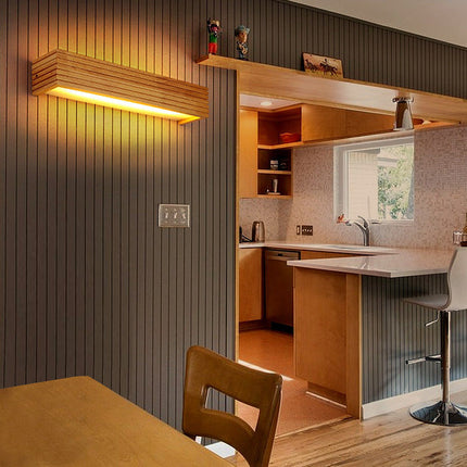 Modern Wooden LED Wall Lamp with Soft Lighting | Cozy Illumination for Bedrooms and Living Rooms