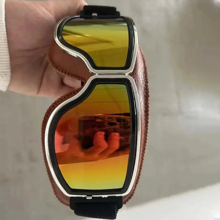 Vintage Motorcycle Goggles, Foldable Retro Bike Goggles for Cycling and Hiking – image 10