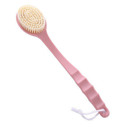 Soft Bristle Body Bath Brush, Long Handle Back Scrubber for Gentle Shower Exfoliation and Even Lather, Pink or Blue