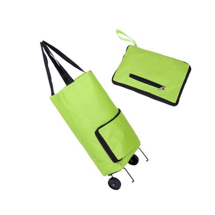Foldable Shopping Cart with Swivel Front Wheels, 2-in-1 Rolling Grocery Trolley, Lightweight Compact Fold, 2 Colours