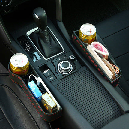 Car Seat Gap Filler Organizer with Cup Holder and Phone Pocket, Left, Right or 2 Pack Pair, 4 Colour Options