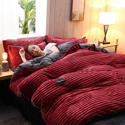 Duvet Cover Set, Corduroy Velvet Duvet Cover King for Winter – image 27