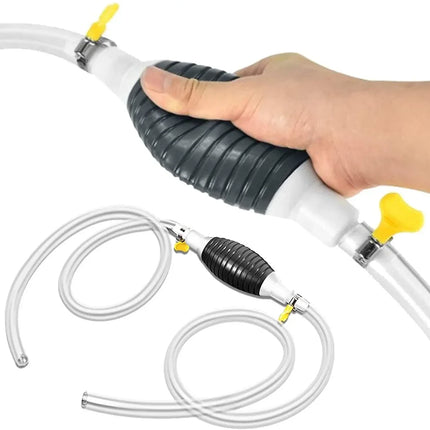 Manual Siphon Pump for Gas, Oil and Water, Hand Squeeze Transfer Pump for Fuel Cans, Mowers and Coolant