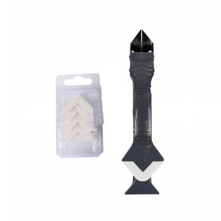 Sealant Scraper 3-in-1 Caulking Tool with Adjustable Blade, Caulk Smoother and Remover with Swap-On Heads
