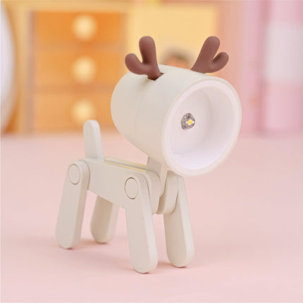Animal Night Light for Kids, Puppy and Deer Shaped Bedside Lamp in 6 Colors, Soft Glow Lamp for Nursery