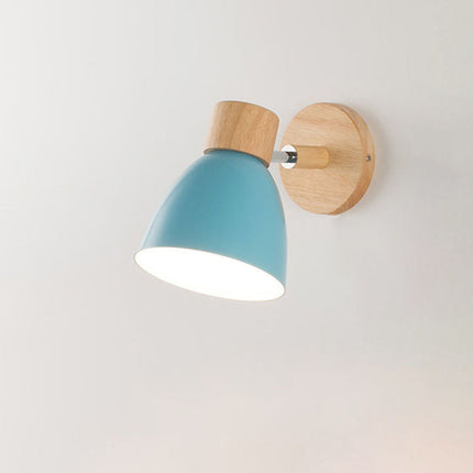 Scandinavian Wall Sconce with Adjustable Light Angle | Modern Wood & Iron Accent Lamp for Cozy Indoor Spaces
