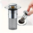 Bathtub Drain Stopper, Pop Up Bathroom Sink Stopper with Hair Catcher, Stainless Steel Sink Strainer, 2 Pack