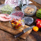 Plate Covers and Bowl Covers Reusable, Elastic Food Covers 200 Pack, Stretch Food Wrap for Leftovers and Picnics