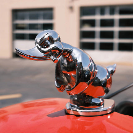 Angry Duck Hood Ornament, Rubber Duck Car Emblem in Chrome, Car Accessories and Truck Accessories
