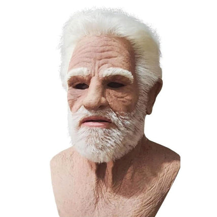 Halloween Mask for Adults, Latex Realistic Mask with Beard – image 4
