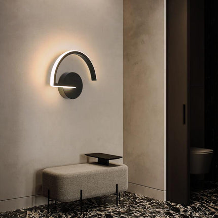 LED Wall Light with Modern Minimalist Arc Design | Ambient Halo Glow for Stylish Interiors