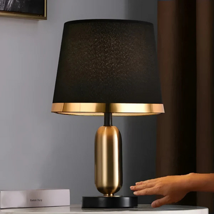 Vintage Black & Gold Table Lamp with Elegant Design | Versatile Accent Light for Living Room and Bedroom