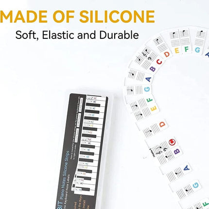 Piano Keyboard Labels Removable Silicone, Piano Note Strips for Beginners – image 5