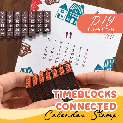 Connected Calendar Stamp for Bullet Journal Supplies, Habit Tracker Planner Stamps