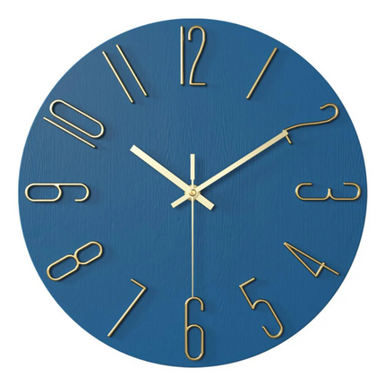 Minimalist Wall Clock with Gold Accents | Quiet Quartz Movement for Elegant Home Decor