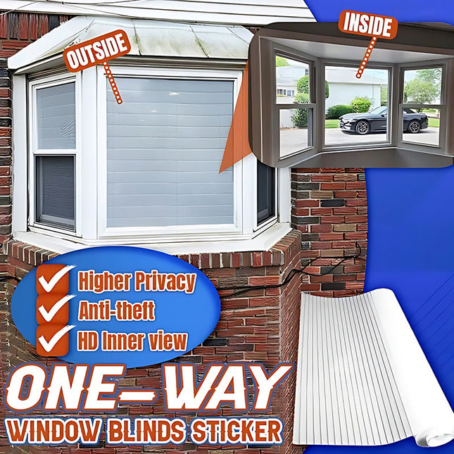 Window Privacy Film, One Way Privacy Window Film with Imitation Blinds, Window Cover for Heat Insulation and UV Blocking