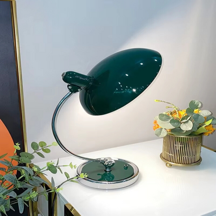 Bauhaus Table Lamp with Curved Metal Design | Scandinavian Style for Ambient Lighting