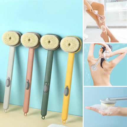 Long Handle Back Scrubber Brush with Body Wash Reservoir in the Handle, Soft Bristles, 4 Color Options