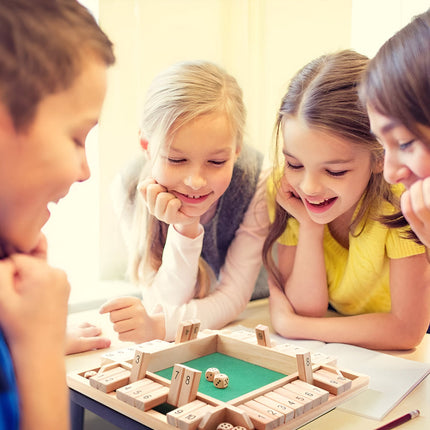 Wooden Math Learning Board Game Set with Compact Design | Fun Family Tabletop Activity for 2-4 Players