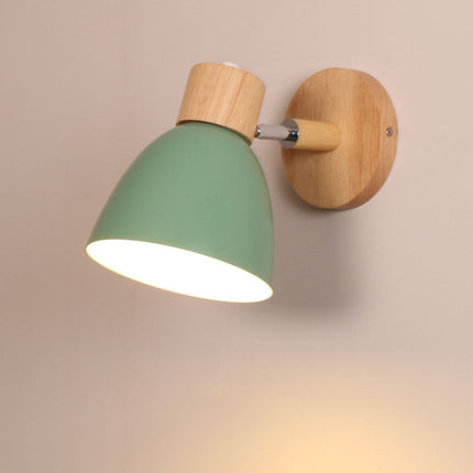 Scandinavian Wall Sconce with Adjustable Light Angle | Modern Wood & Iron Accent Lamp for Cozy Indoor Spaces