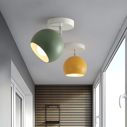 Nordic Macaron Ceiling Light in Pastel Colors | Compact Aluminium Flush Mount for Modern Interiors