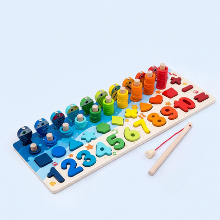 Montessori Wooden Activity Board for Toddlers with Cognitive Games | Interactive Learning Toy for Early Development