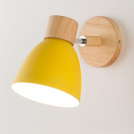 Scandinavian Wall Sconce with Adjustable Light Angle | Modern Wood & Iron Accent Lamp for Cozy Indoor Spaces