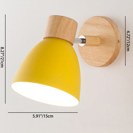 Scandinavian Wall Sconce with Adjustable Light Angle | Modern Wood & Iron Accent Lamp for Cozy Indoor Spaces