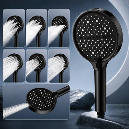 Pressurized Handheld Shower Head with Seven Massage Settings | Adjustable Water Flow for Relaxation and Refreshing Experience