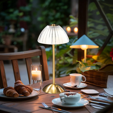 Dimmable LED Table Lamp with Crystal Shade | USB Rechargeable Touch Control for Elegant Ambiance