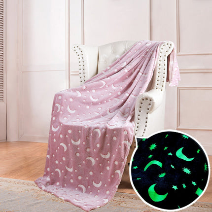 Glow in the Dark Blanket, Double Sided Plush Velvet and Wool Throw, 12 Color Options for Kids and Adults