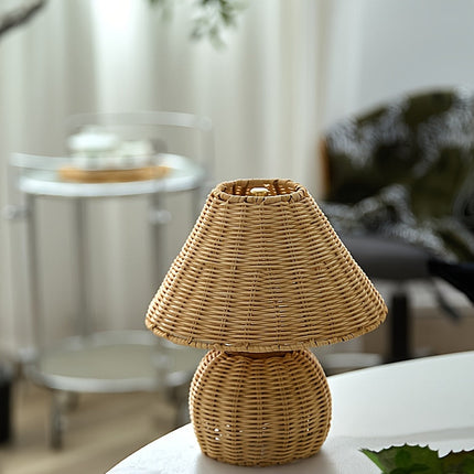 Bamboo Woven Desk Lamp with Handcrafted Shade | USB-Powered Ambient Light for Relaxing Spaces