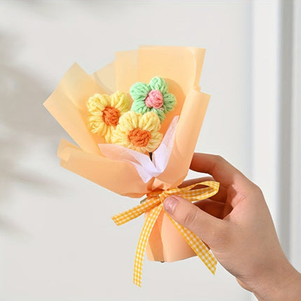 Mini Fabric Flower Bouquet with Handmade Look | Charming Decorative Gift for Mother's Day and Special Occasions