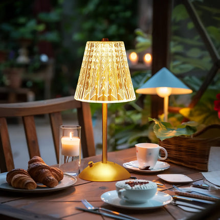 Crystal Touch Table Lamp with Adjustable Brightness | USB Rechargeable & Dimmable for Elegant Ambient Lighting
