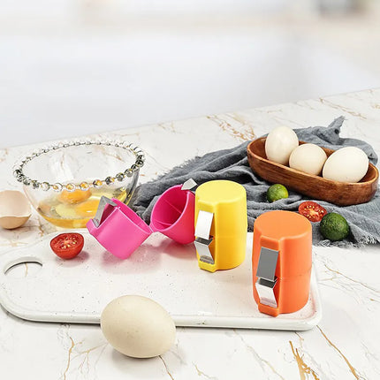 Egg Shell Opener and Cracker Tool in 3 Color Options, One Motion Egg Topper for Boiled Eggs