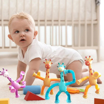 Stretchy Toy Giraffe with Suction Cup, Giraffe Toy for Hand Eye Coordination