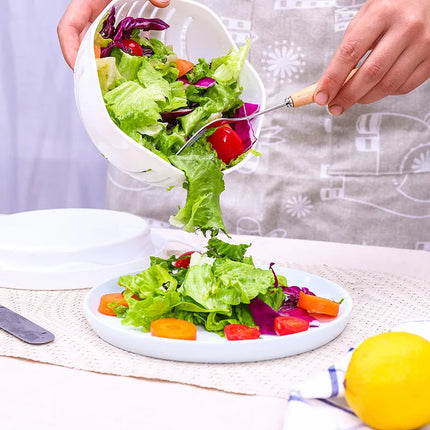 Cutting Bowl for Salad & Vegetables with Integrated Drainer | Easy Prep for Fresh Meals