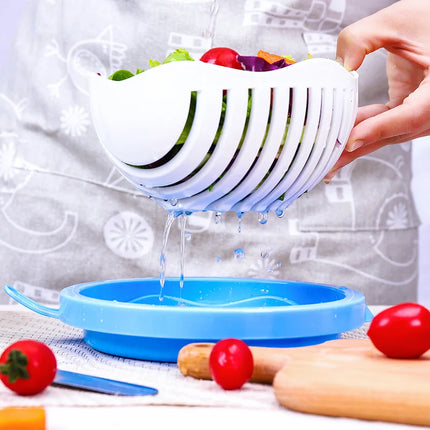 Cutting Bowl for Salad & Vegetables with Integrated Drainer | Easy Prep for Fresh Meals