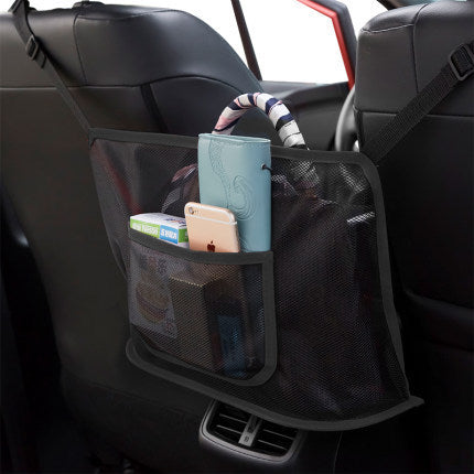 Car Seat Gap Storage Net Organizer with Adjustable Straps, Optional Pocket and 2 Colour Options for Cars
