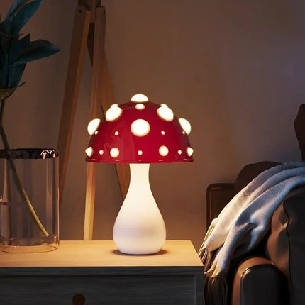 LED Table Lamp with Iconic Amanita Design | Warm Dimmable Glow for Modern and Retro Interiors