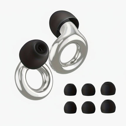 Reusable Silicone Ear Plugs for Noise Reduction | Comfortable Earbuds for Sleep, Study, and Travel