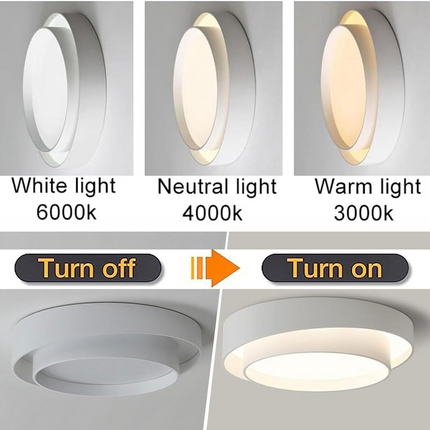 Nordic Round LED Ceiling Light with Soft Ambient Glow | Minimalist Flush Mount Lamp for Modern Interiors