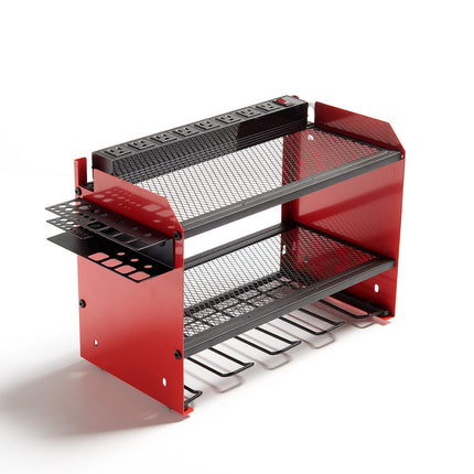 Wall-Mounted Tool Organizer with Built-In Power Station | Store 4 Drills & Accessories for Garage Efficiency