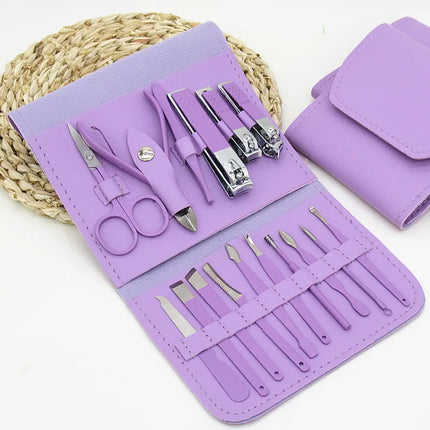 Manicure and Pedicure Set with Precision Blade Nail Clippers and Compact Case, Nail Grooming Kit in 5 Colors