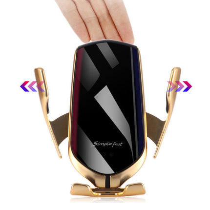 Wireless Car Phone Charger Holder with Automatic Clamping Arms, One Handed Use, Landscape and Portrait Viewing