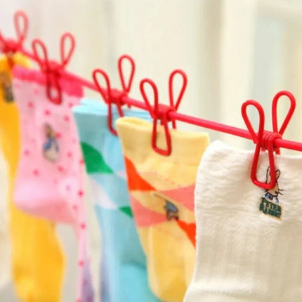 Portable Travel Clothesline, Retractable Clothes Drying Line with Clip On Hooks, for Camping and Hotels