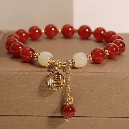 Natural Stone Beaded Bracelet with Vintage Style | Comfortable Stretch Fit for Everyday Wear