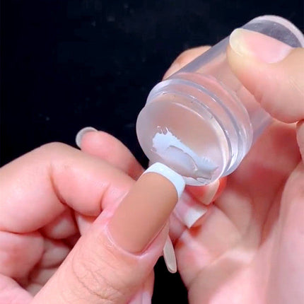 French Tip Nail Stamper with Silicone Stamping Head and Precision Design for Easy At-Home Nail Art