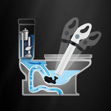 Air Pressure Drain Blaster, 5 Piece Manual Plunger Kit with Toilet, Sink and Floor Drain Heads for Clogged Pipes